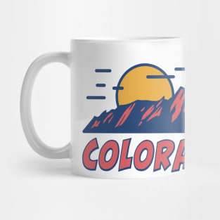 Colorado Boulder Mountains Retro Vintage Design Mug